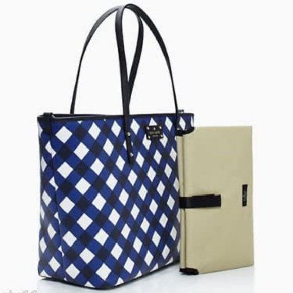 Kate Spade Gingham Grainy Harmony Baby Diaper Bag - Picture 1 of 5